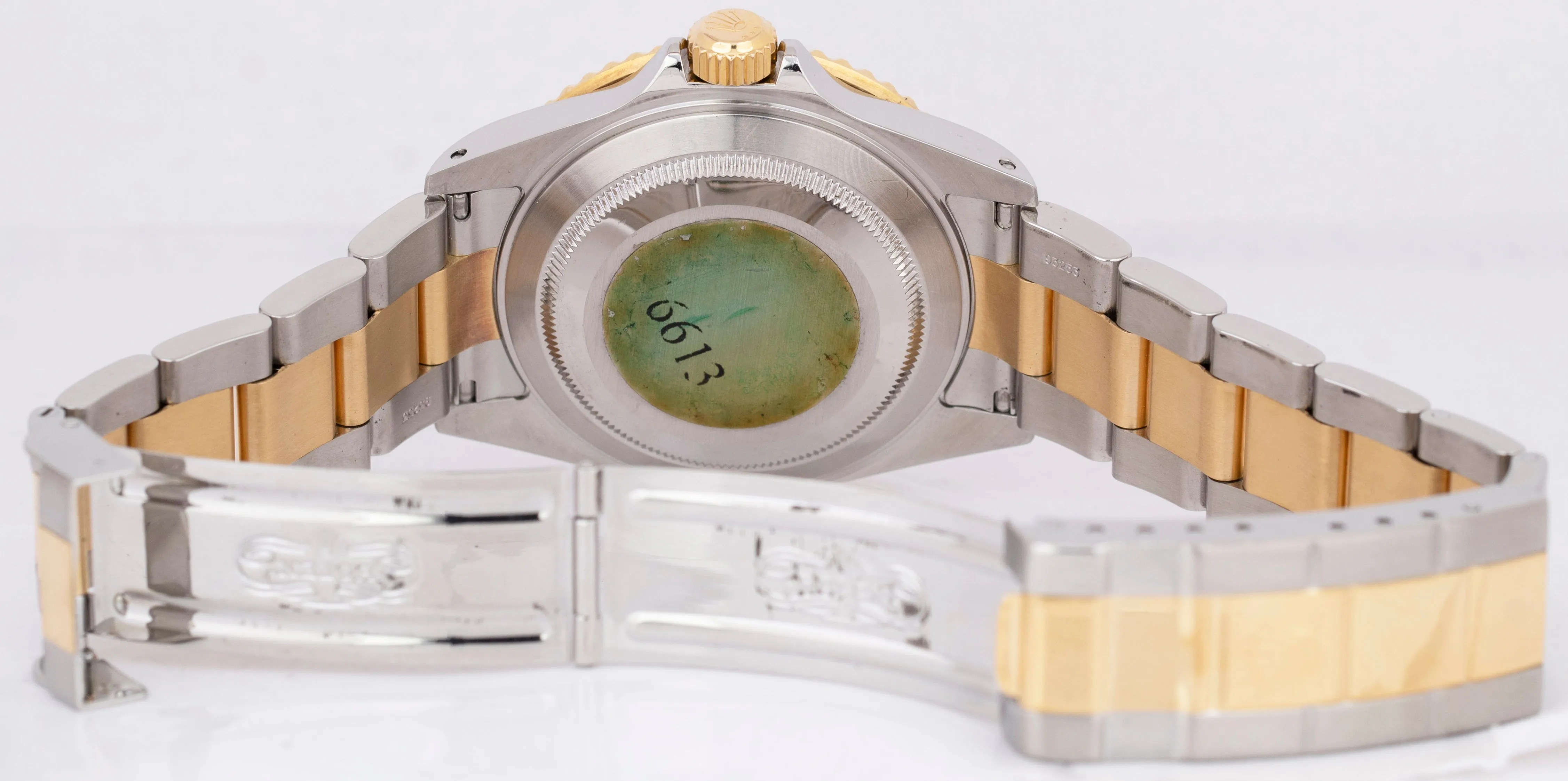 Rolex Submariner Two-Tone 18K Yellow Gold Buckle Steel Blue 40mm Watch 16613 LB