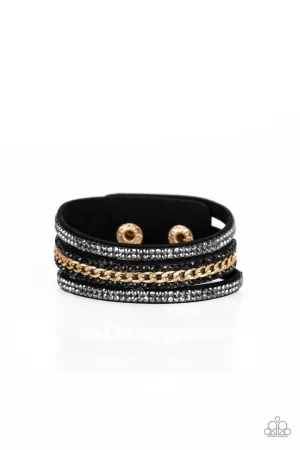 Rollin in Rhinestones Black Paparazzi Bracelet