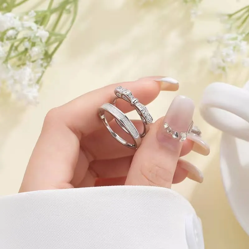 Romantic Bow Tie Matching Rings