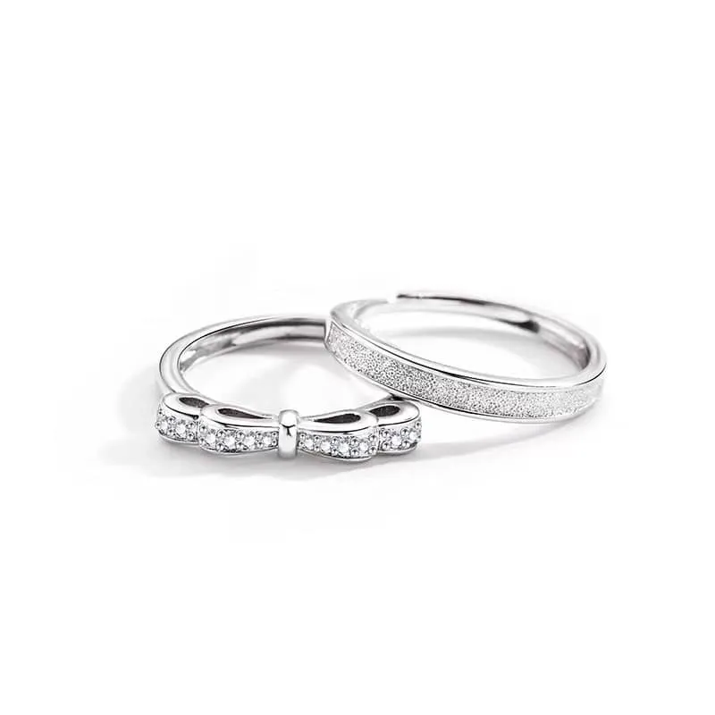 Romantic Bow Tie Matching Rings