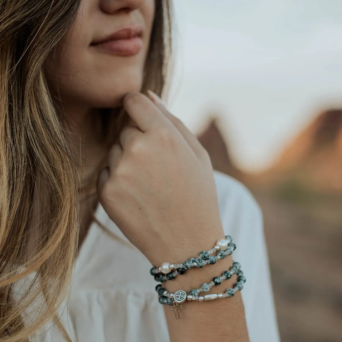 Rosary Wrap Bracelet - Black