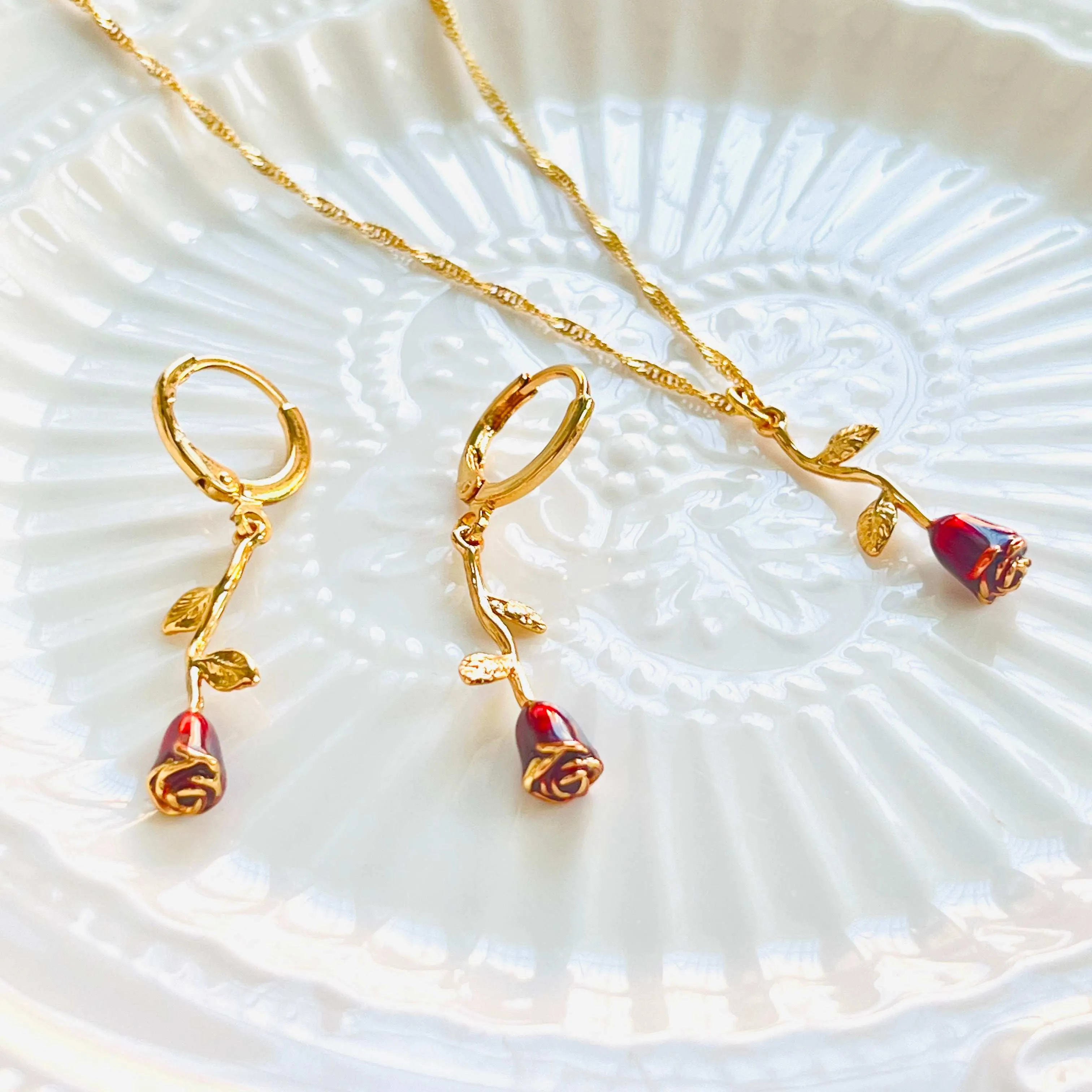 Rose Drop Earrings