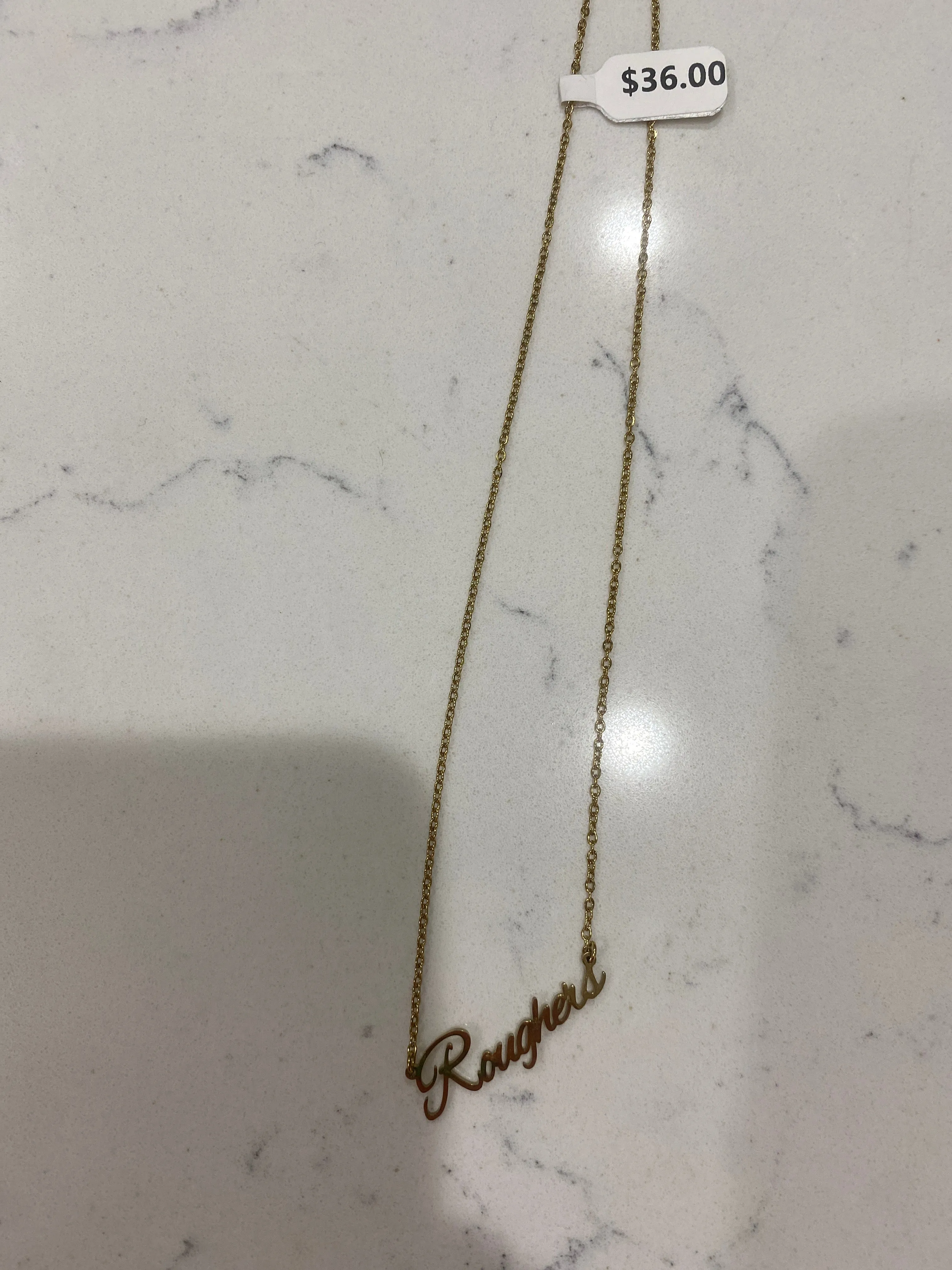 Roughers Script Necklace