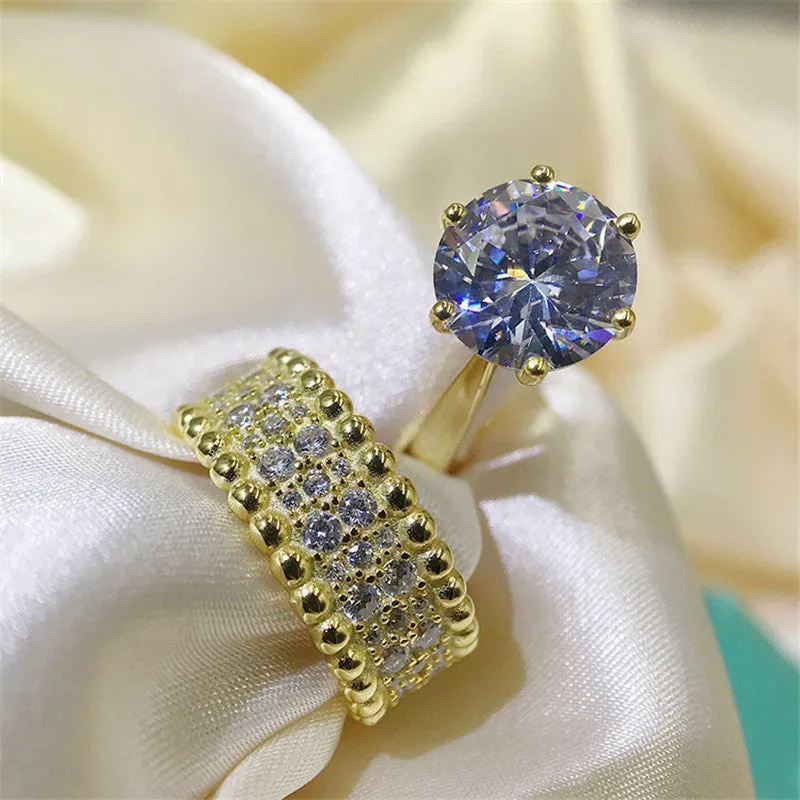 Round Cut Created Diamond Bridal Ring Sets