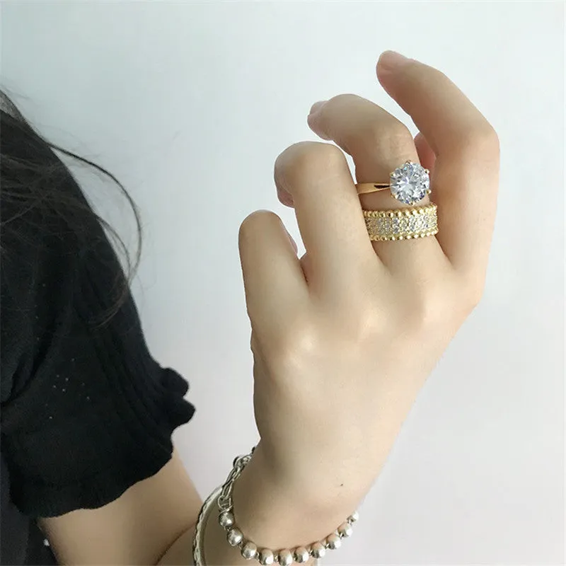 Round Cut Created Diamond Bridal Ring Sets