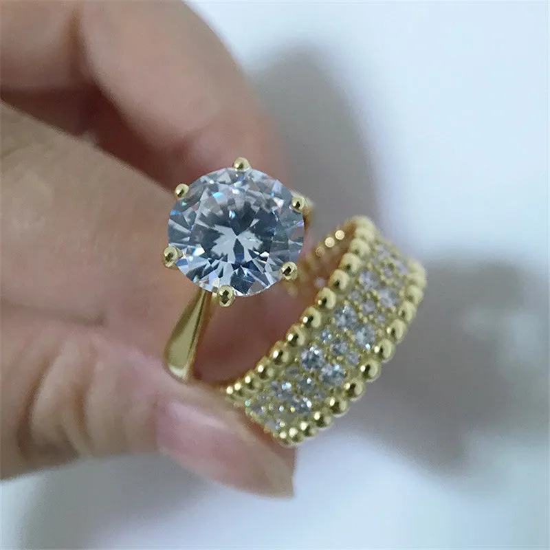 Round Cut Created Diamond Bridal Ring Sets