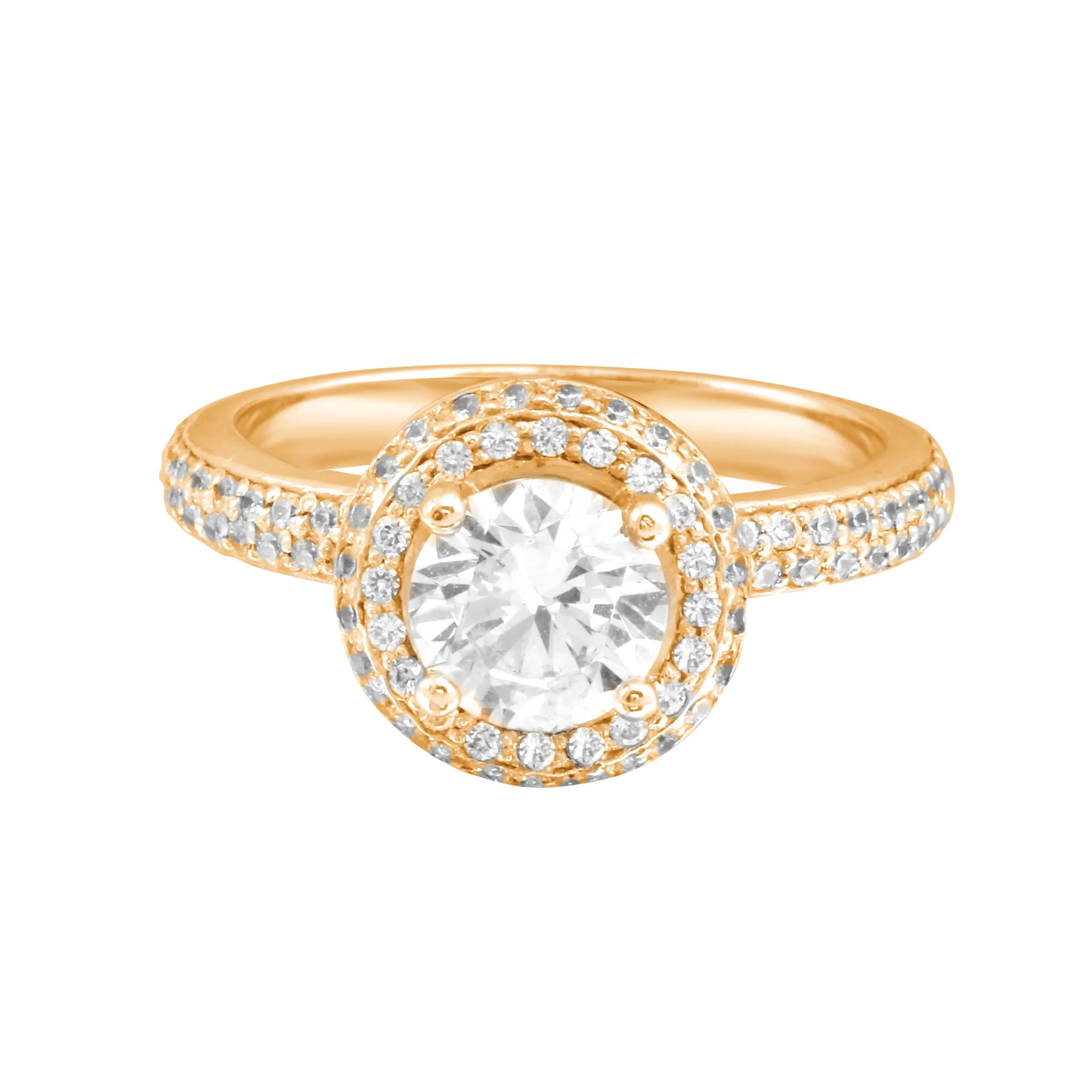 Round Micro Pavé Diamond Engagement Ring Setting