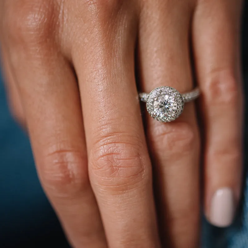 Round Micro Pavé Diamond Engagement Ring Setting