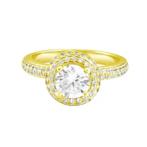 Round Micro Pavé Diamond Engagement Ring Setting