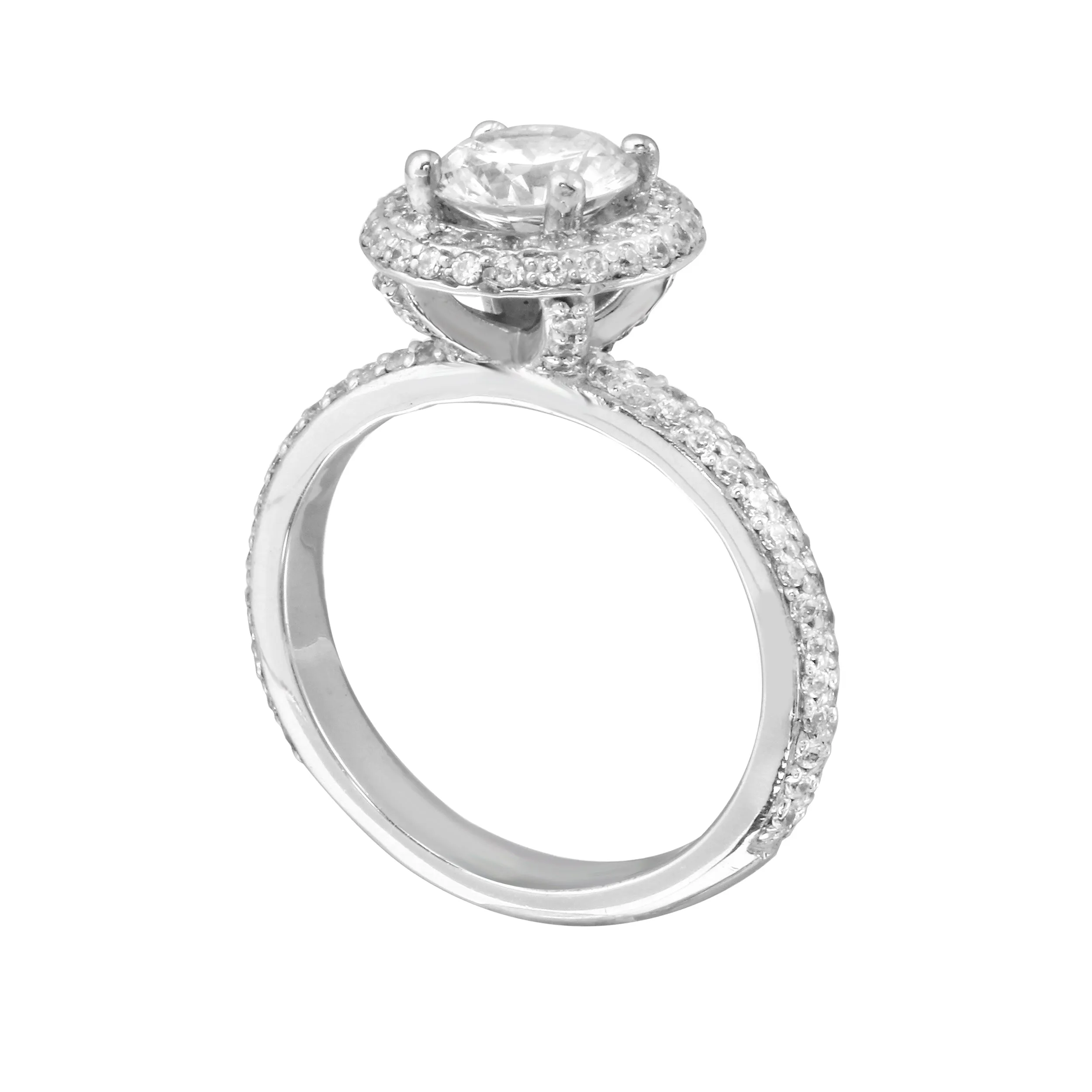 Round Micro Pavé Diamond Engagement Ring Setting