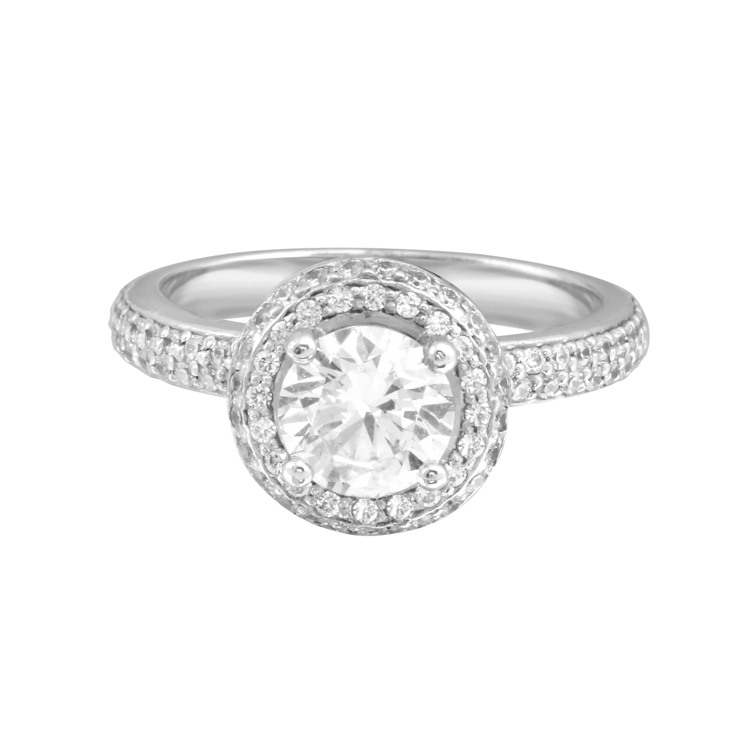 Round Micro Pavé Diamond Engagement Ring Setting