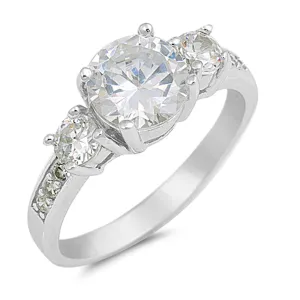Round White CZ Wholesale Wedding Ring New .925 Sterling Silver Band Sizes 5-9