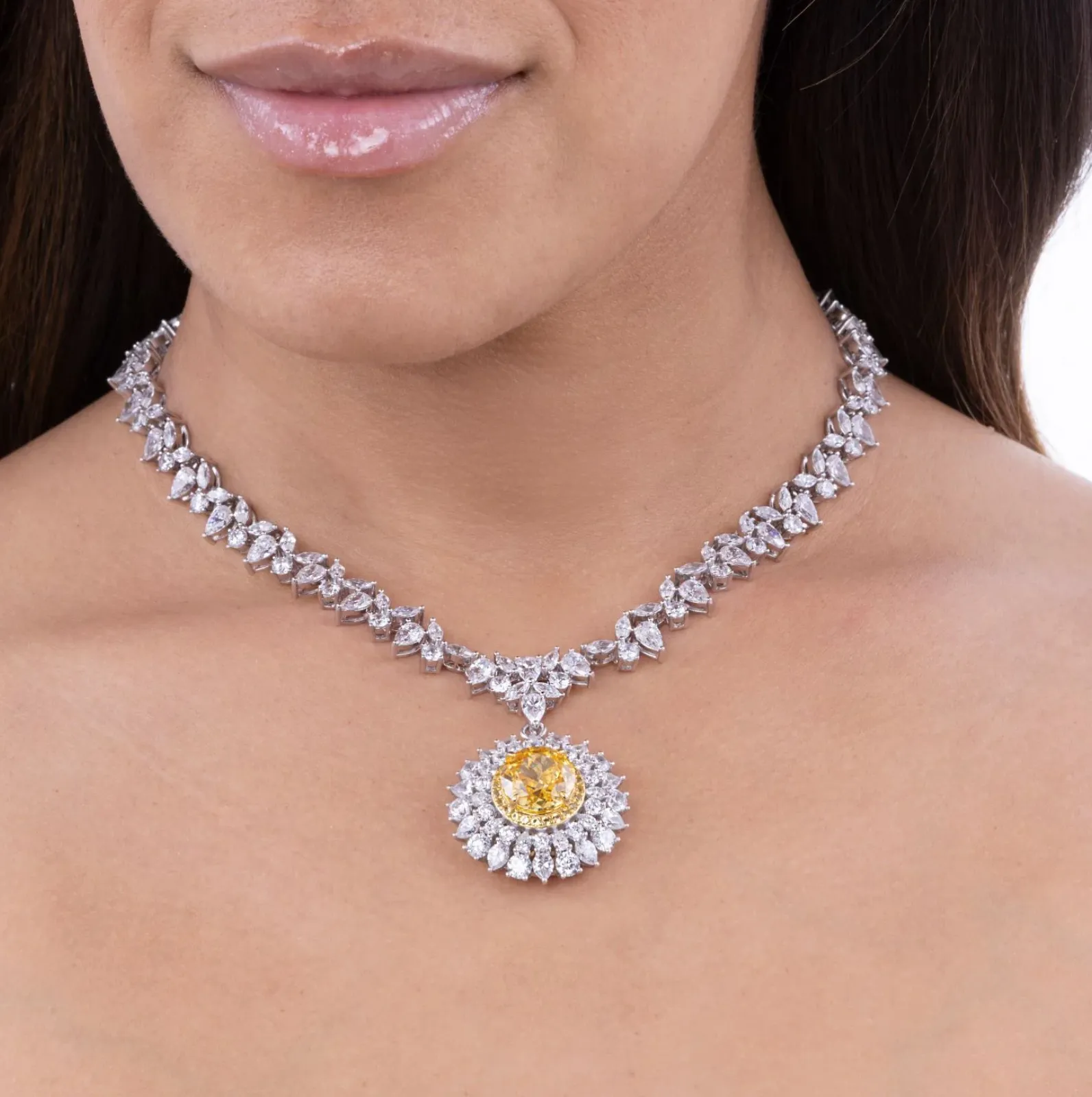 Royal Carina Statement Necklace - Canary Yellow