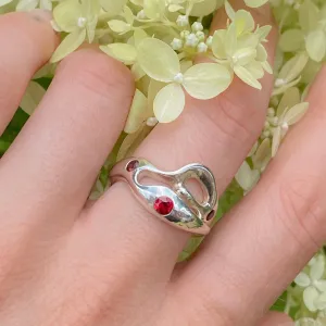 Ruby Swirl Ring | Recycled Sterling Silver