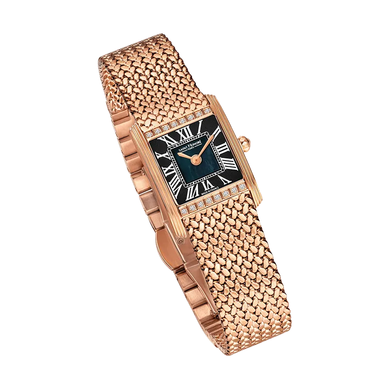 Saint Honore Palais Royal Women's Black MOP Dial Rose Gold Watch