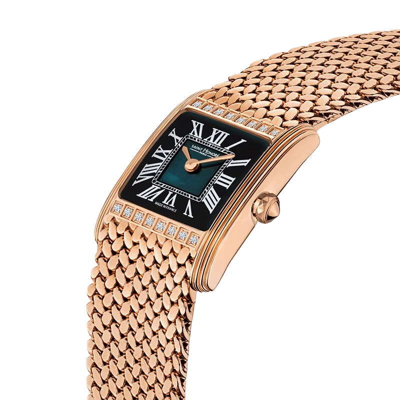 Saint Honore Palais Royal Women's Black MOP Dial Rose Gold Watch