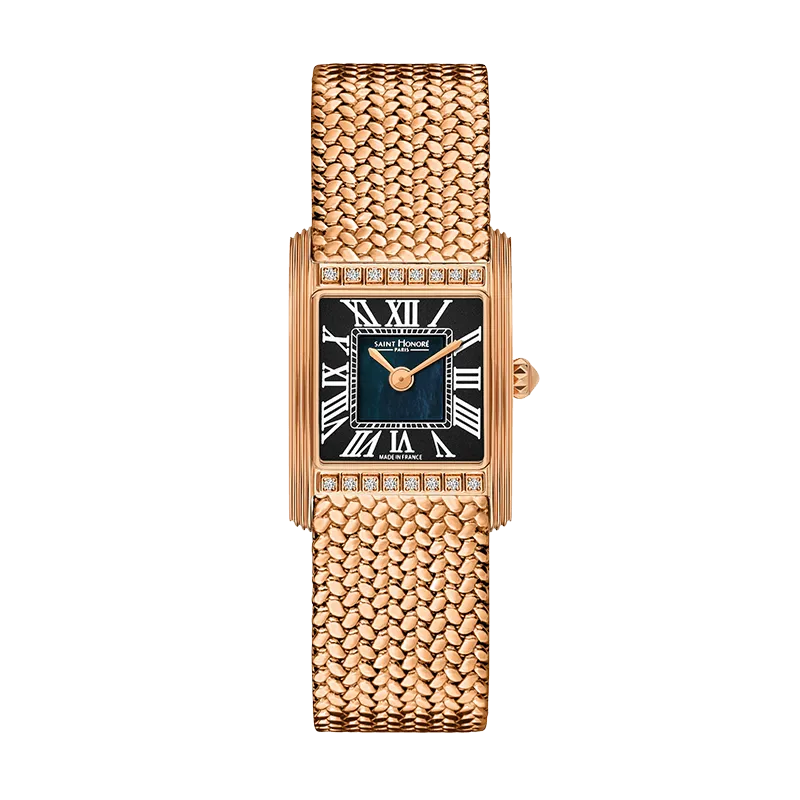 Saint Honore Palais Royal Women's Black MOP Dial Rose Gold Watch