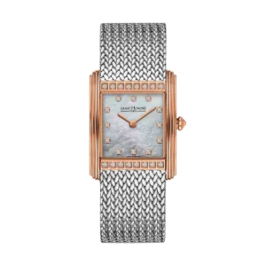Saint Honore Palais Royal Women's White MOP Dial Rose Gold Case with Diamonds Silver Mesh Blacelet Watch