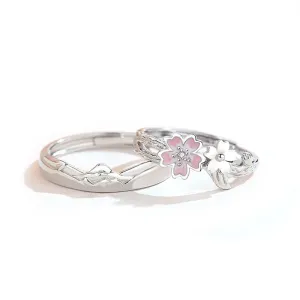 Sakura & Mountain Matching Rings