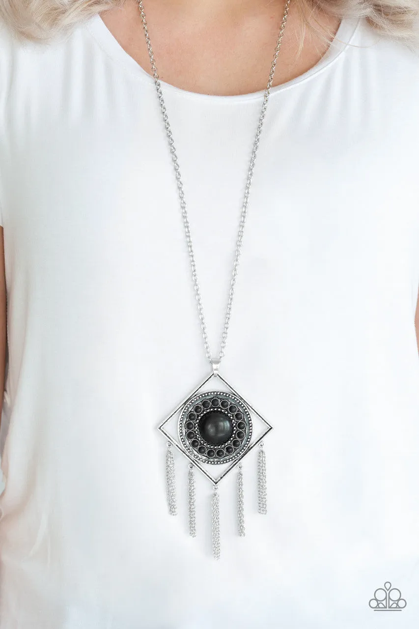 Sandstone Solstice Black Paparazzi Necklace