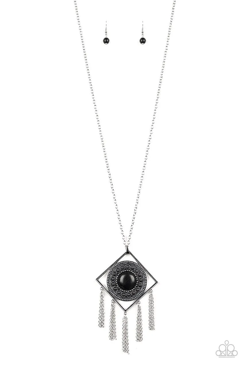 Sandstone Solstice Black Paparazzi Necklace