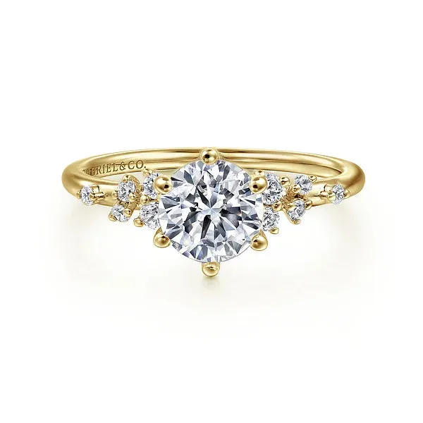 Scattered Round Diamond Engagement Ring Mounting