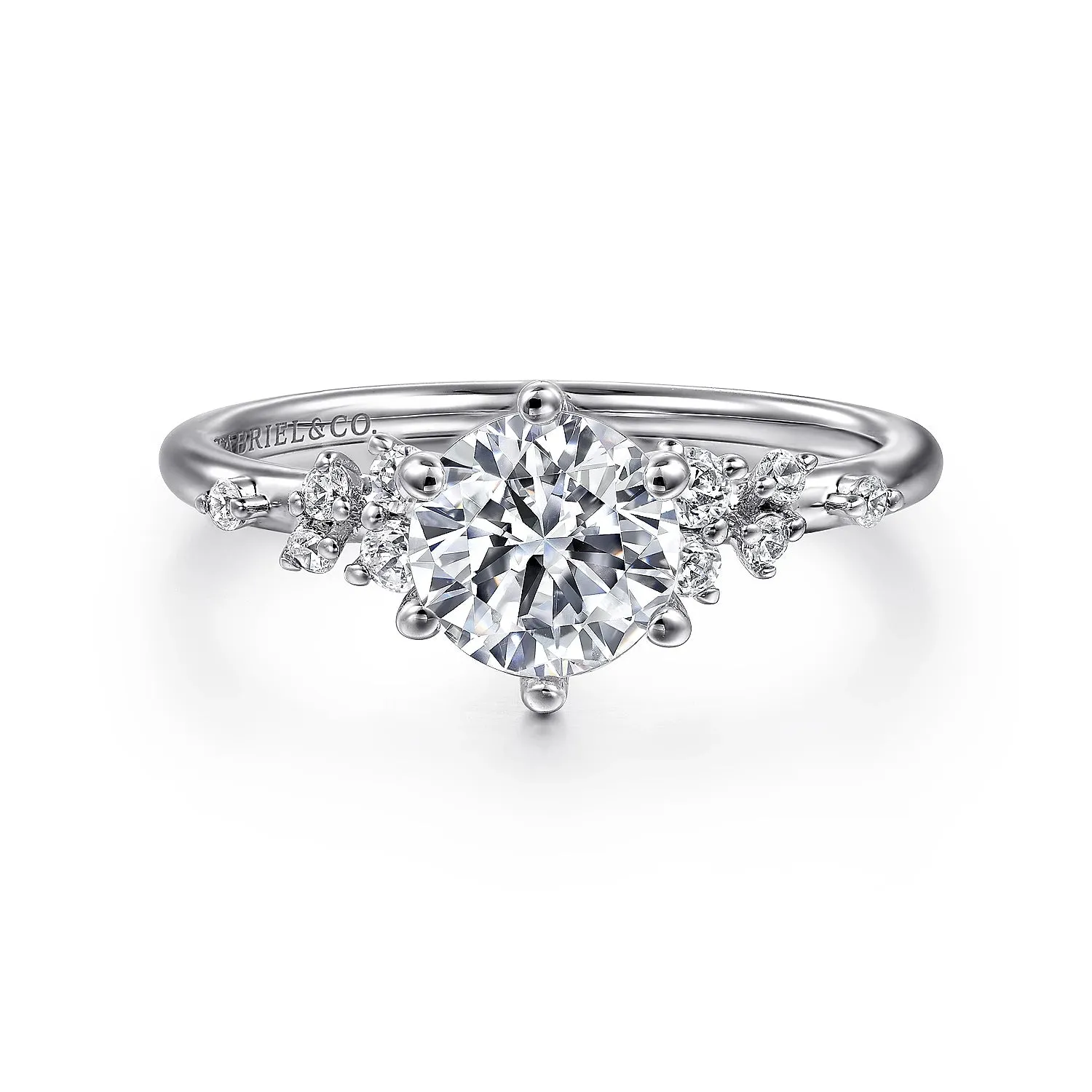 Scattered Round Diamond Engagement Ring Mounting