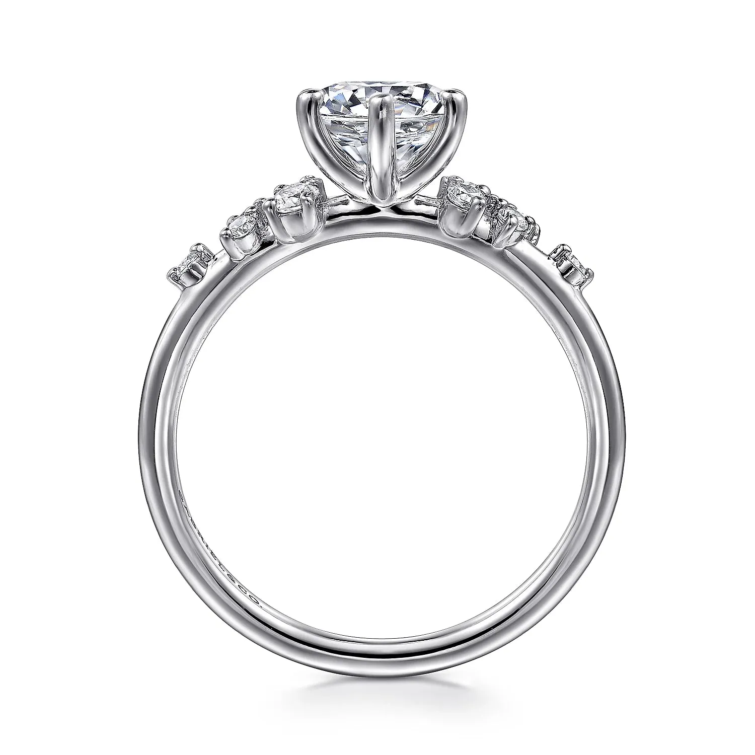 Scattered Round Diamond Engagement Ring Mounting