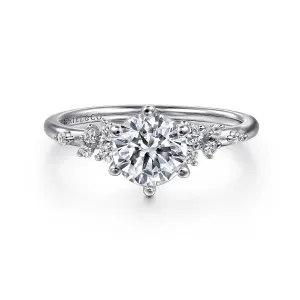 Scattered Round Diamond Engagement Ring Mounting