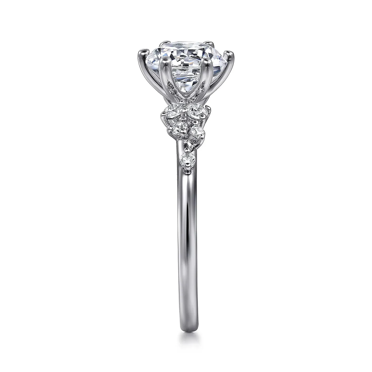 Scattered Round Diamond Engagement Ring Mounting