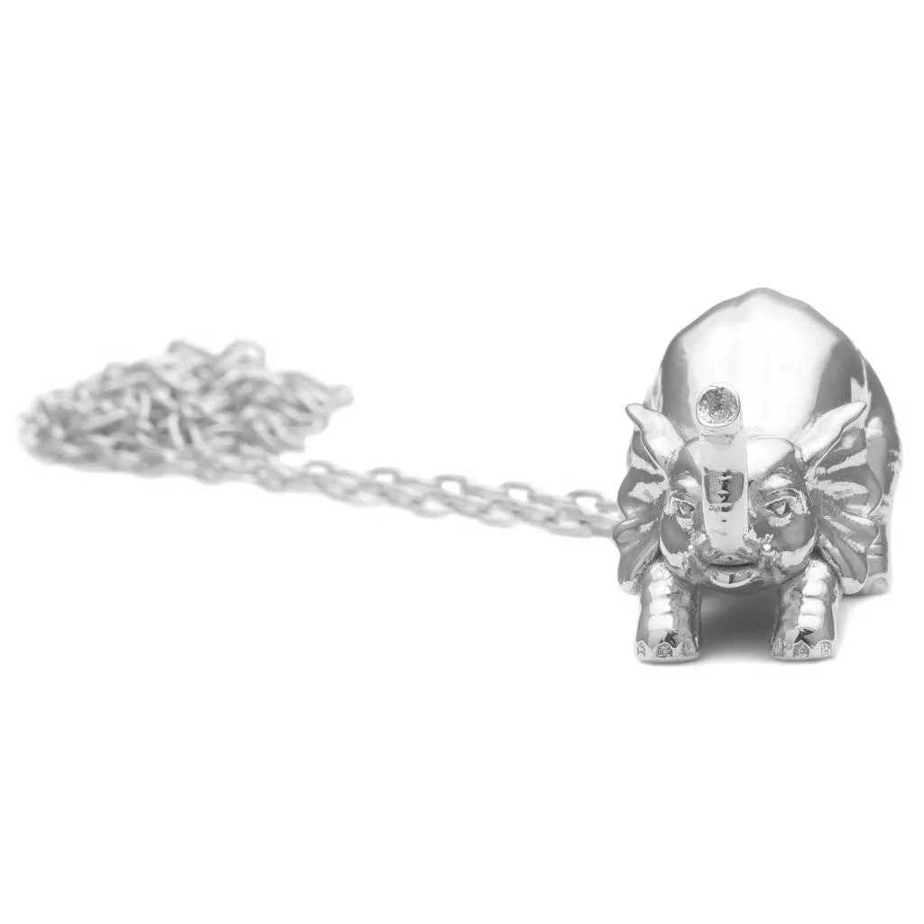 Selous Sterling Silver Elephant Pendant Necklace