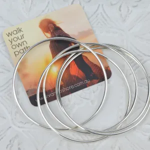 Set of Five Sterling Silver Linked Bracelets