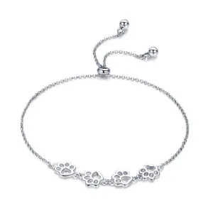 Silver Animal Footprints Bracelets
