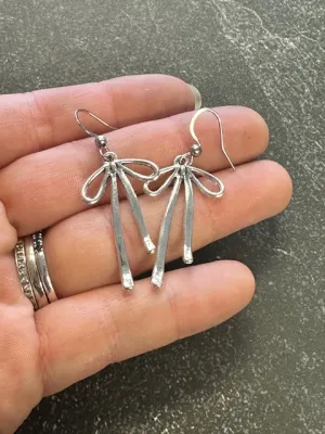 Silver Bow Earrings