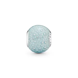 Silver charm with blue enamel