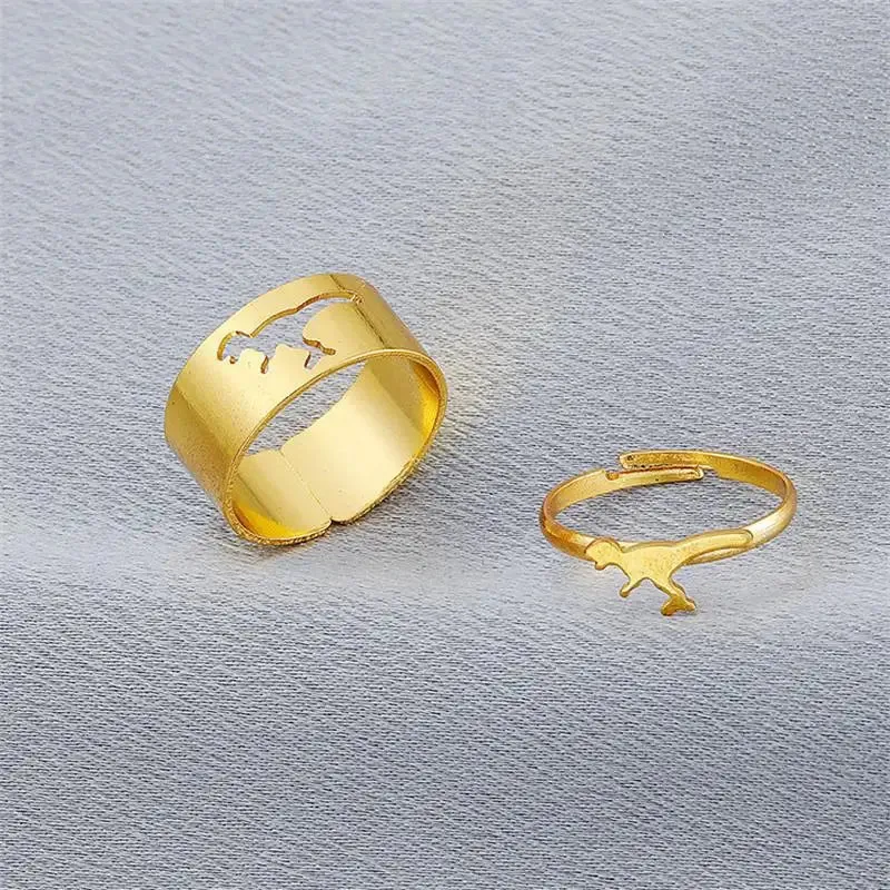 Silver Color Butterfly Rings For Women Men Lover Couple Ring Set Friendship Engagement Wedding Band Open Ring