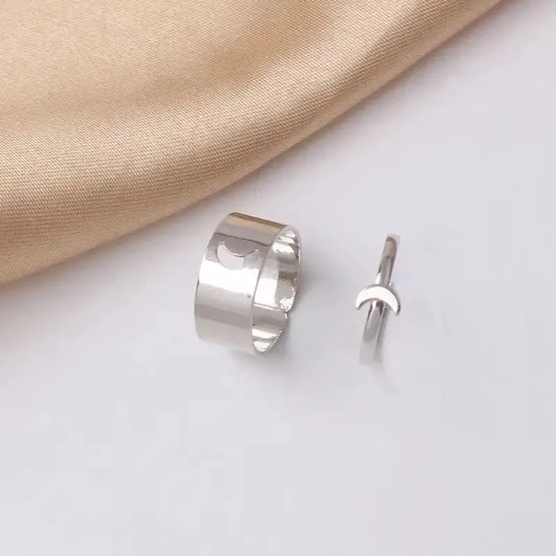 Silver Color Butterfly Rings For Women Men Lover Couple Ring Set Friendship Engagement Wedding Band Open Ring