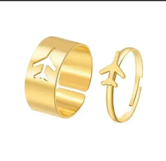 Silver Color Butterfly Rings For Women Men Lover Couple Ring Set Friendship Engagement Wedding Band Open Ring