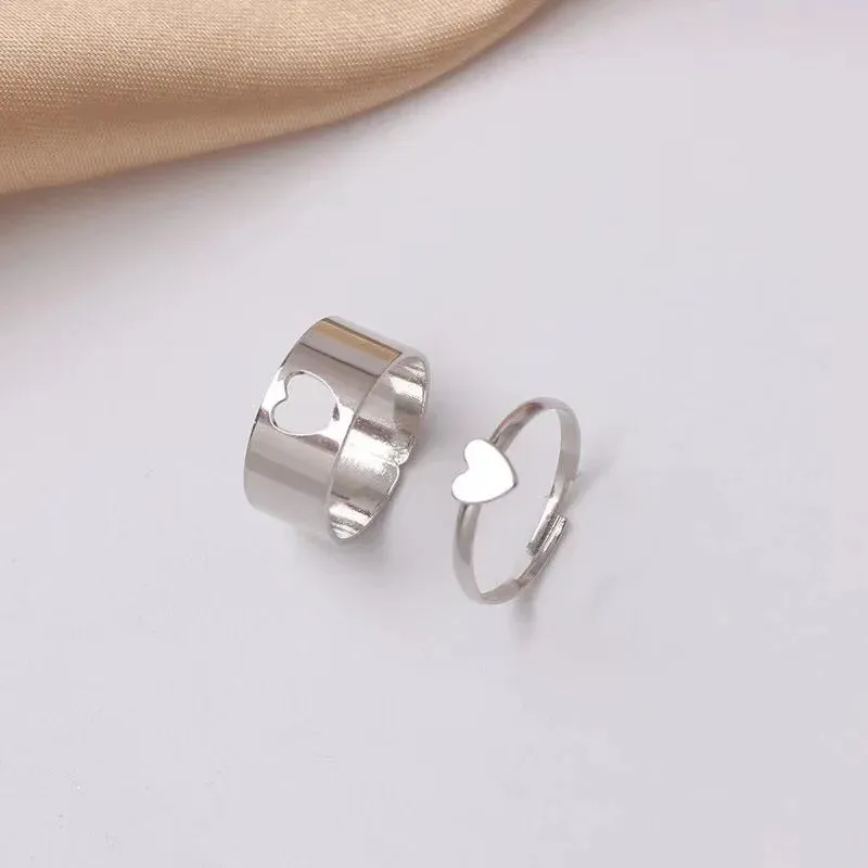Silver Color Butterfly Rings For Women Men Lover Couple Ring Set Friendship Engagement Wedding Band Open Ring