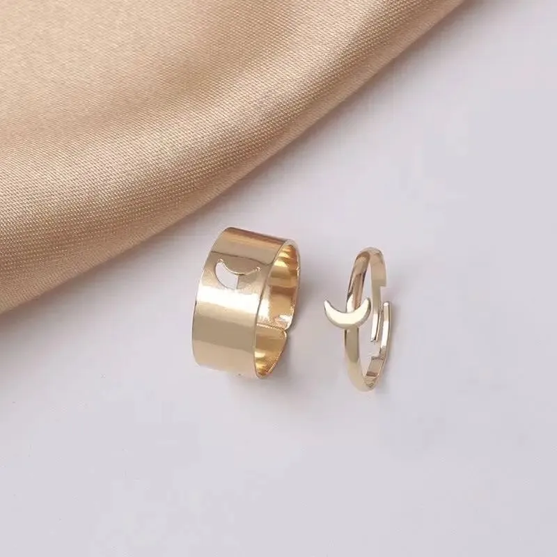 Silver Color Butterfly Rings For Women Men Lover Couple Ring Set Friendship Engagement Wedding Band Open Ring