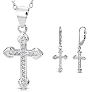 Silver Cross Jewelry Set