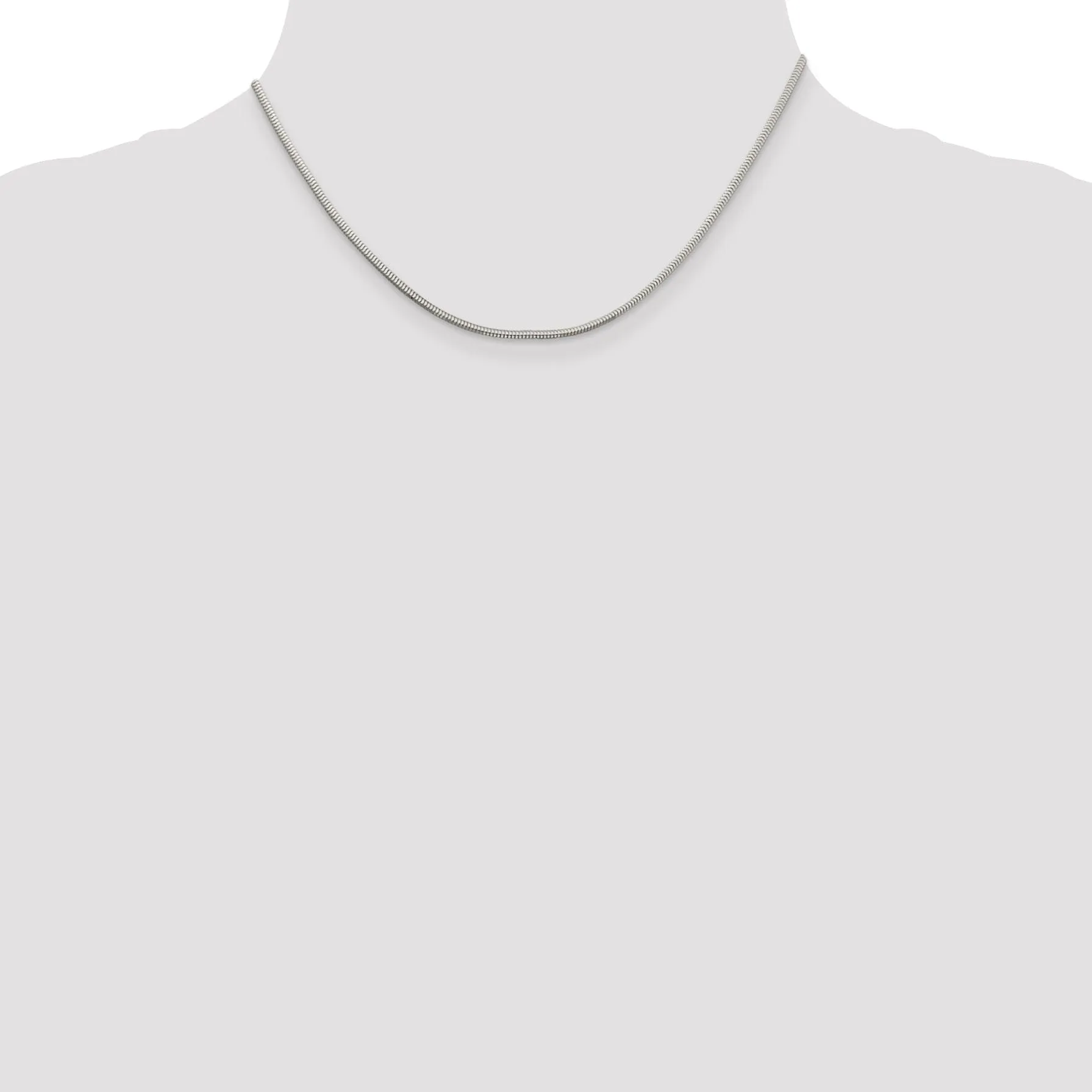 Silver D.C 1.95-mm Hollow Round Snake Chain