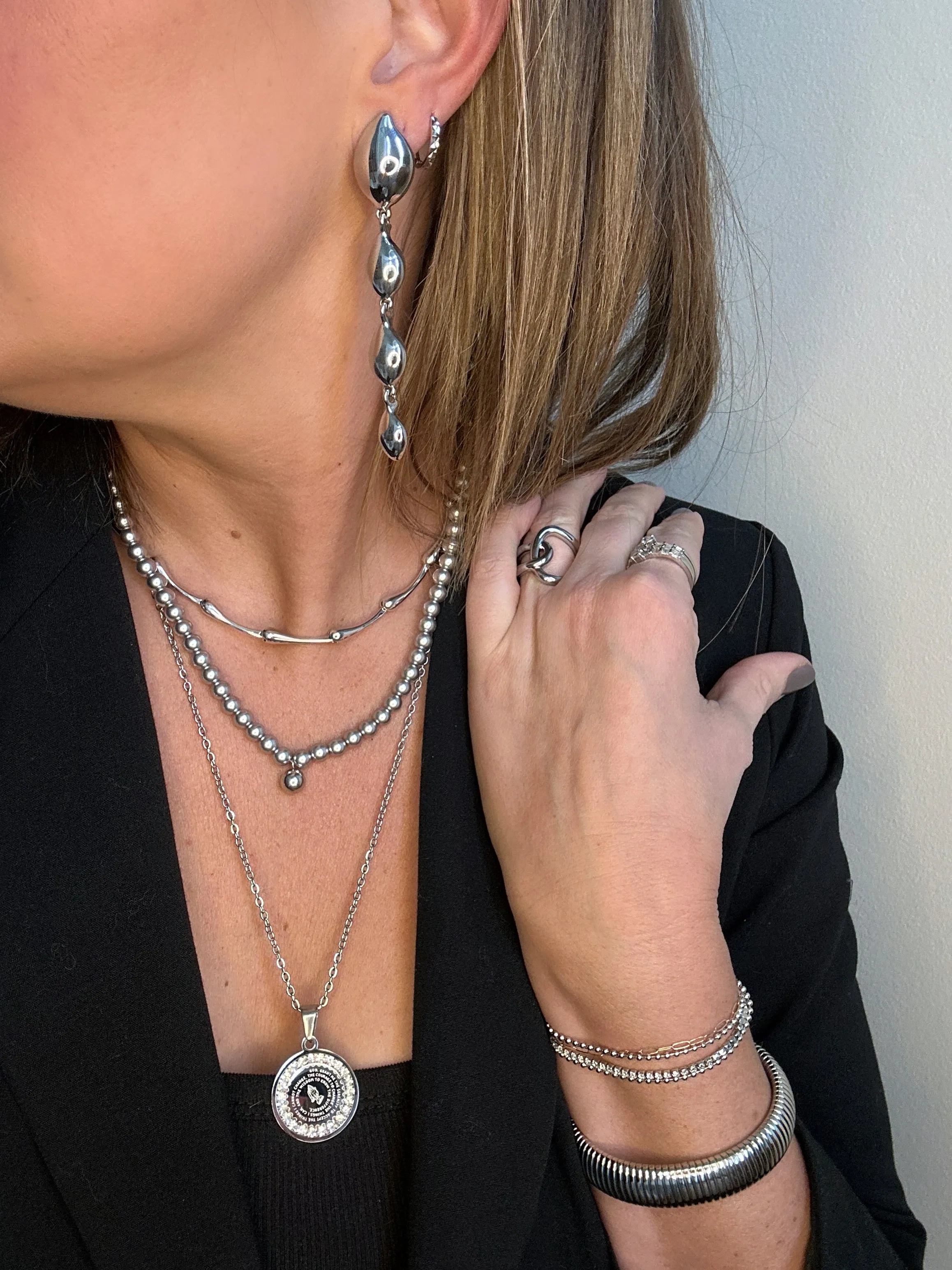 Silver Drop Earring