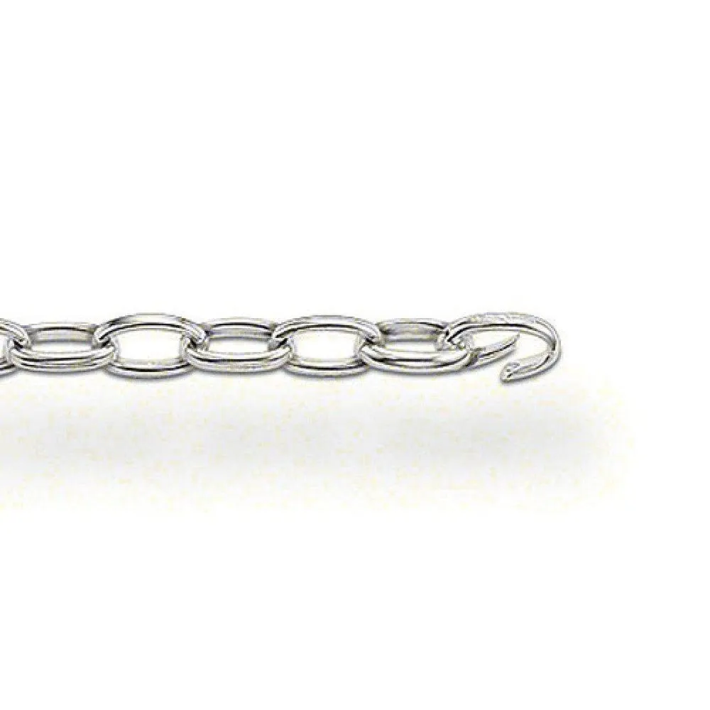 Silver Oval Link Charm Bracelet