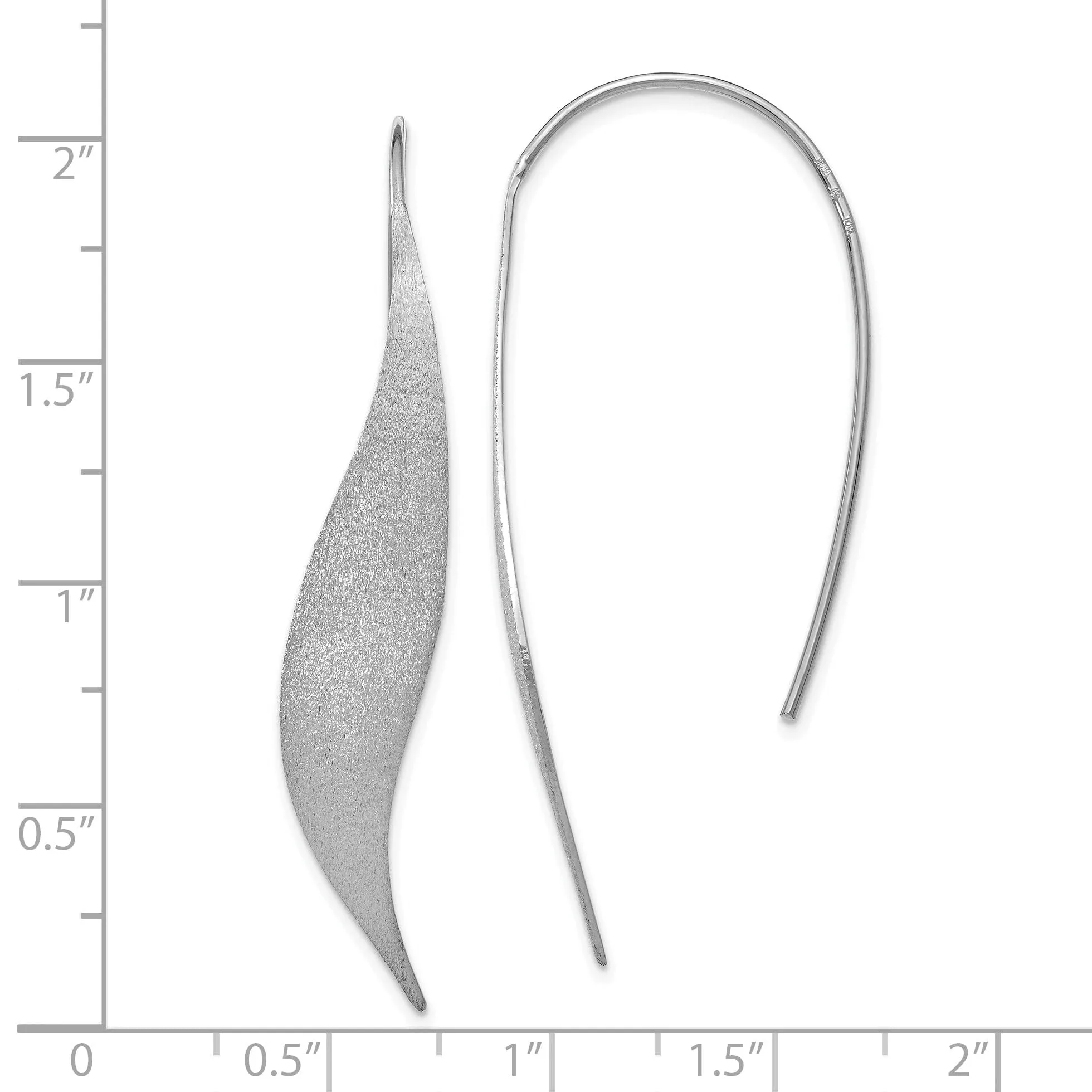 Silver Rhodium Polished Brushed Earrings