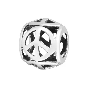 Silver Round Charm Bead