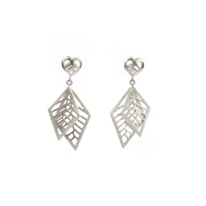 Stacy Rodgers Mea Bright Heart & Double Diamond Dangle Earrings