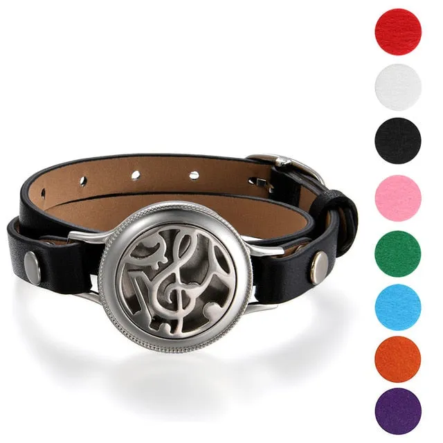 Stainless Steel Essential Oil Diffuser Tree Locket Wrap Bracelet