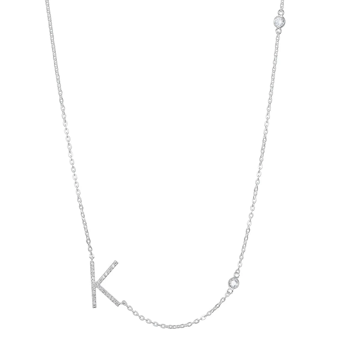 Statement Sparkle Initial Necklace-Gold and Silver