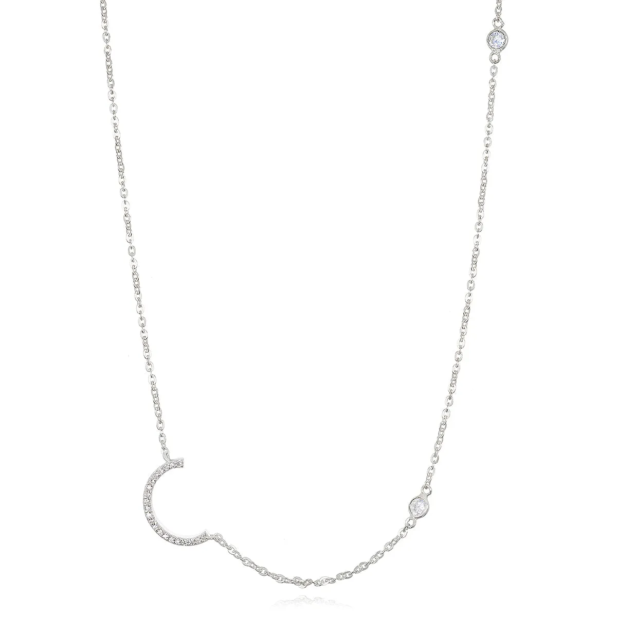 Statement Sparkle Initial Necklace-Gold and Silver